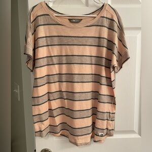 The North Face Peach and Gray Striped Tee